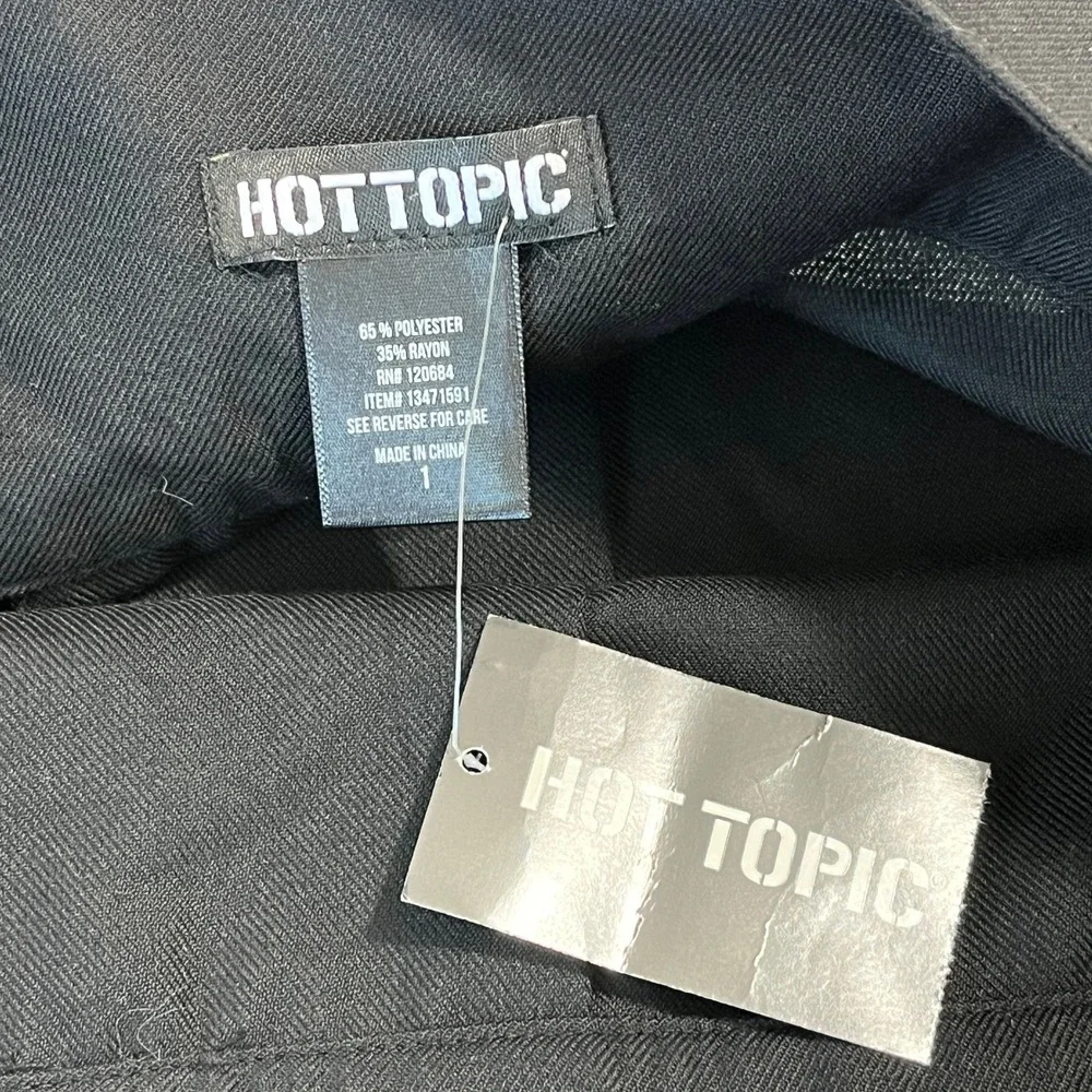 Hot Topic Sailor Skirt Womens 1 Black Pleated Anchor Button Alt Casual